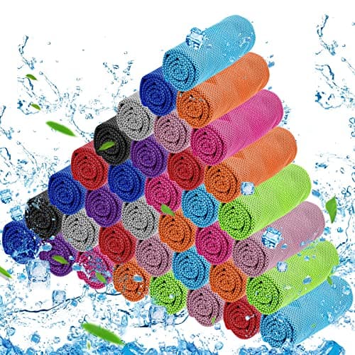 MENOLY 50 Pack Cooling Towels, Cooling Towels for Neck and Face, Sweat Microfiber Towel Soft Breathable Towel for Gym, Yoga, Camping, Running, Fitness, Workout & More Activities