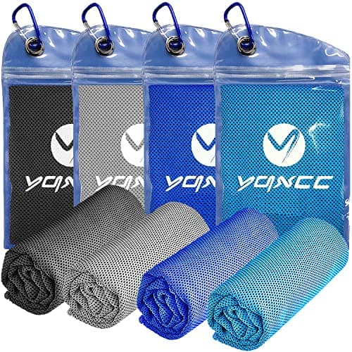 YQXCC Cooling Towels | 4 Pack 40"x12" | Cool for Neck | Microfiber Soft Breathable Chilly for Sports, Yoga, Golf, Gym, Camping, Running, Workout & More Activities