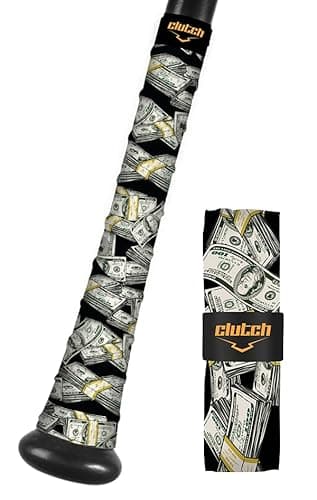 Clutch Sports Apparel All-Weather Bat Grip Tape, 1.1mm Cushioned & Non-Slip for Baseball & Softball, Durable & Multi-Sport Performance for Youth & Adult Players, Money Design