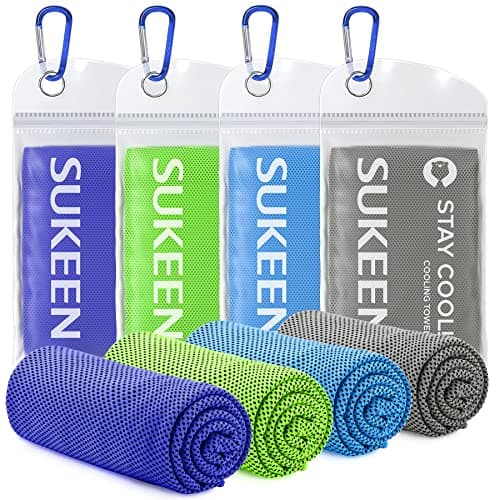 Sukeen [4 Pack Cooling Towel (40"x12"),Ice Towel,Soft Breathable Chilly Towel,Microfiber Towel for Yoga,Sport,Running,Gym,Workout,Camping,Fitness,Workout & More Activities