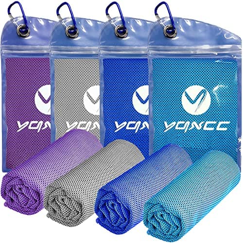 YQXCC Cooling Towels | 4 Pack 40"x12" | Cool for Neck | Microfiber Soft Breathable Chilly for Sports, Yoga, Golf, Gym, Camping, Running, Workout & More Activities