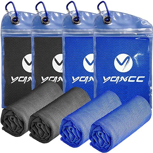 YQXCC Cooling Towels | 4 Pack 40"x12" | Cool for Neck | Microfiber Soft Breathable Chilly for Sports, Yoga, Golf, Gym, Camping, Running, Workout & More Activities