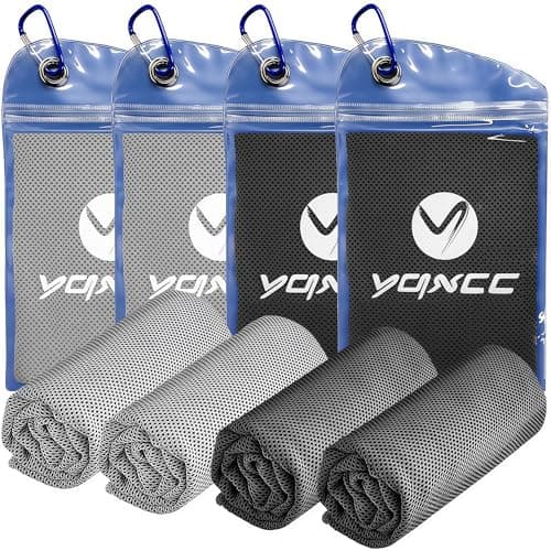 YQXCC Cooling Towels | 4 Pack 40"x12" | Cool for Neck | Microfiber Soft Breathable Chilly for Sports, Yoga, Golf, Gym, Camping, Running, Workout & More Activities
