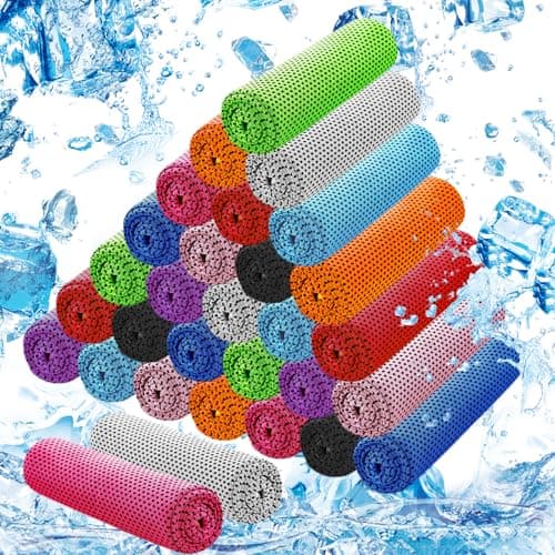 LYDTICK 30Pack Cooling Towels for Neck and Face (40"x12"), Ice Microfiber Cooling Towels Bulk for Workout Chill Sweat Towels Cooling Neck Wraps for Gym Yoga Golf Running Sport