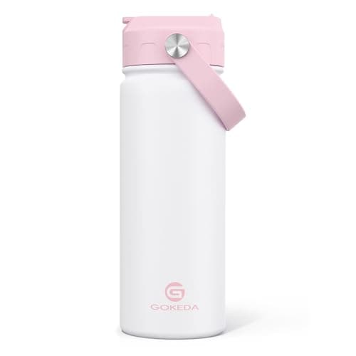 GoKEDA 18oz Kids Water Bottle, Stainless Steel Straw Cup