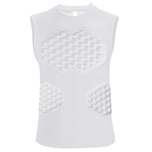 Youth Chest Protector Baseball, Padded Shirt for Softball,White, XL