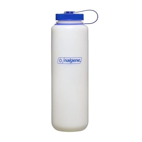 Nalgene HDPE Wide Mouth Water Bottle, Clear, 48 oz