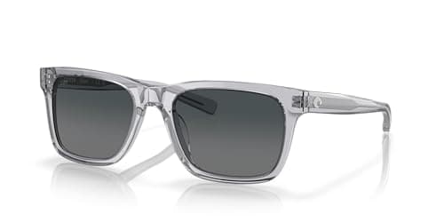 Costa Man Sunglasses Shiny Light Crystal Gray Frame, Gray Gradient Lenses, 55MM