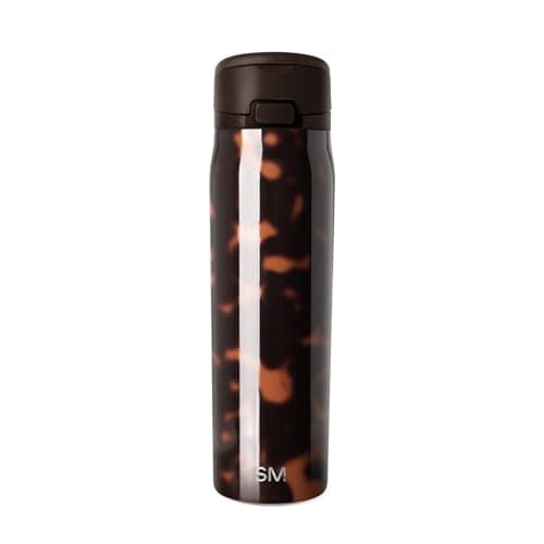 Simple Modern Mesa Loop Water Bottle with Covered Straw and Handle | 24oz Cup Holder Friendly Insulated Stainless Steel Bottles for Travel, Sports and School | Tortoise