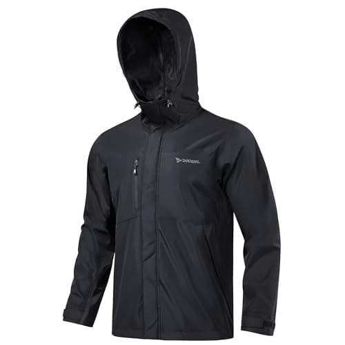 Rodeel High-Performance Waterproof Rain Jacket Outdoor Rain Coat for Men Stylish and Versatile Outdoor Apparel Black