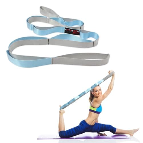 Durable Non-Elastic Stretch Strap for Physical Therapy and Yoga, 10 Loops Stretching Band for Pilates, Flexibility, Exercise - Ideal for Men & Women