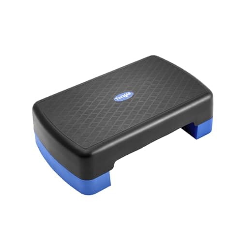 Yes4All Aerobic Exercise Step Platform, Exercise Stepper with Risers for Cardio and Strength Training, Workout Stepper for Home Gym (Pink Grey, Small Size)
