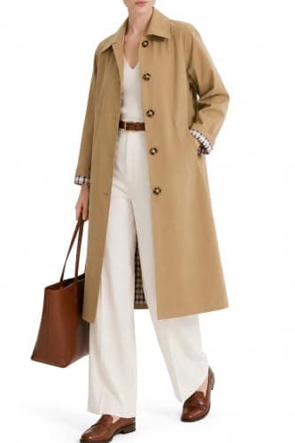 Orolay Women's Camel Trench Coat Waterproof Single Breasted Lightweight Classic Mid-Length Coat with Deep Pockets, Spring Summer Travel