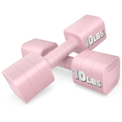 Ragebby Adjustable Dumbbell Set of 2, 4-20LB Adjustable Weight Set, Anti-slip Handle, 3 in 1 Free Weights Dumbbells Set for women at home, 4lb, 7lb, 10lb, for Home, Office, Gym Exercise Training