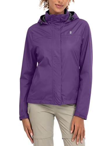 Little Donkey Andy Women’s Waterproof Rain Jacket Lightweight Outdoor Windbreaker Rain Coat Shell for Hiking, Travel Dark Purple S