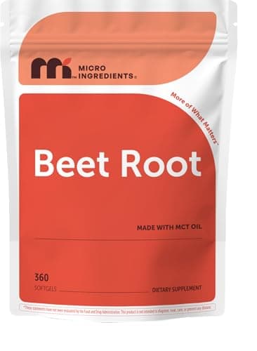 Micro Ingredients Beet Root Extract, 360 Softgels with MCT Oil | Natural Beet Root Source | Beetroot Supplements | Non-GMO