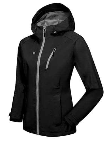Little Donkey Andy Women's High-performance Waterproof Rain Jacket Waterproof Rain Coat Shell for Hiking Black XL