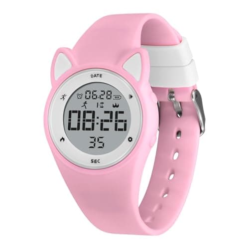 A ALPS Kids Watches for Girls Boys Digital Sport Watch with Step Counter Pedometer Vibration Alarm, No App Waterproof Fitness Tracker Kids Watch Boys Girls Teens Students Ages 5-16