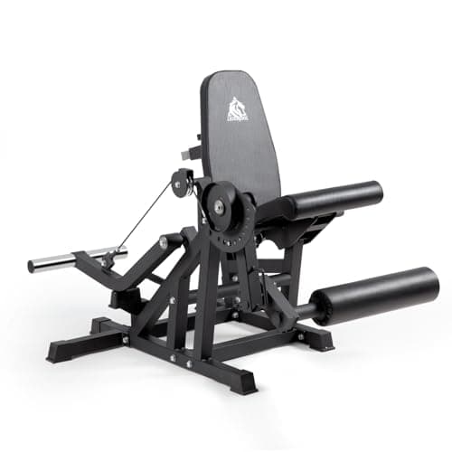 LIONSCOOL Leg Extension and Curl Machine V4.0, 800lbs Capacity Adjustable Seated Leg Extension, Lying Leg Curl Bench, Cable Operated 2” Plate Loadable Lower Body Exercise Equipment for Home Gym