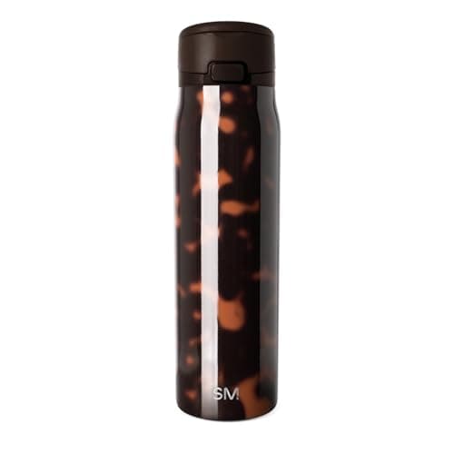 Simple Modern Mesa Loop Water Bottle with Covered Straw and Handle | 30oz Cup Holder Friendly Insulated Stainless Steel Bottles for Travel, Sports and School | Tortoise