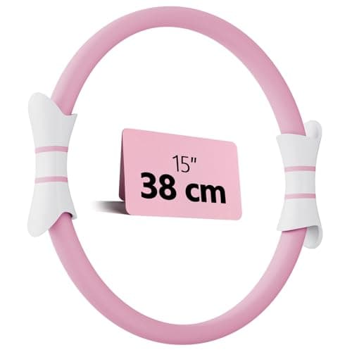 Fikswe 14" Pilates Ring - Magic Circle for Inner Thigh, Arm & Core Toning | Anti-Bend Foam Handles | Home Fitness Gear for Women