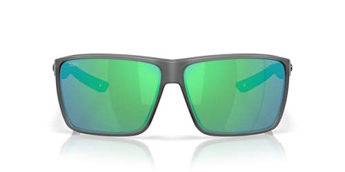 Costa Man Sunglasses Matte Smoke Crystal Frame, Green Mirror Lenses, 64MM