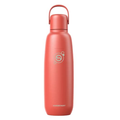 sodastream Fizz & Go Cool, Stainless Steel Carbonated Water Bottle 0.9L, Insulated Metal Bottle for Sparkling Water, Compatible with TERRA, ART, ENSO & More in Papaya Orange