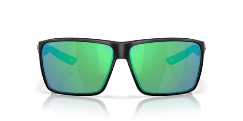 Costa Del Mar Rincon II Sunglasses, Matte Black/Green Mirrored 580G, 64 mm