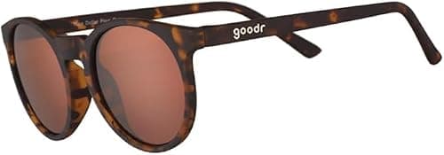 goodr Nine Dollar Pour Over Polarized Round Sunglasses for Men & Women, Small Sized (Circle G), Brown Translucent Frames with Brown Non-Reflective Lens, UV400 Protection, No Slip, No Bounce