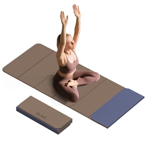 LVME Foldable Yoga Mat, 71"x24"x1/3" Thick, Non Slip Exercise Mat