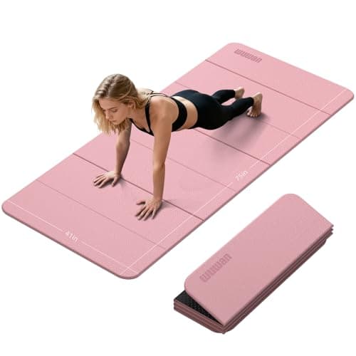WUWAN Foldable TPE Yoga Mat Thick 10mm,75" x40"Extra Large Exercise Mats