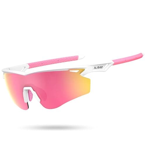 AJBAY Polarized Sports Sunglasses for Men Women, TR90 Ultra-Comfort Glasses UV400 for Running Cycling Baseball Hiking