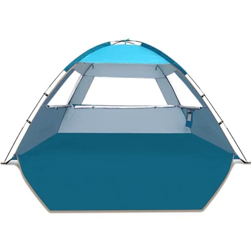 COMMOUDS Beach Tent Sun Shelter for 3/4/6/8 Person, UPF 50+ UV Protection Beach Shade Canopy Tent, Lightweight, Easy Set Up and Carry