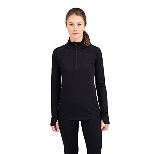 Terramar Women's Below Zero Half Zip, Black, X-Large