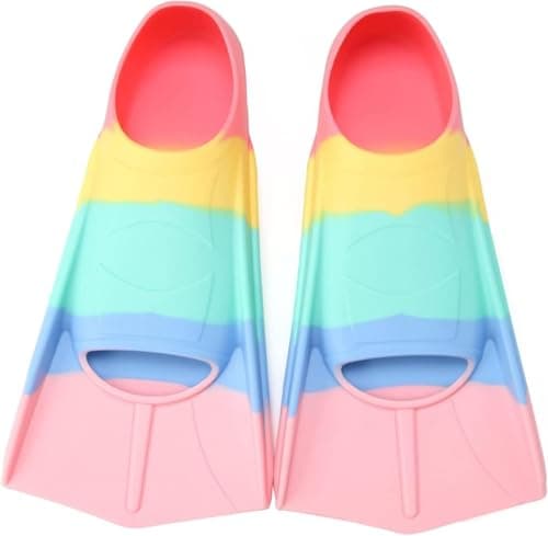 Foyinbet Kids Swim Fins,Short Kids Fins Youth Swimming Flippers for Lap Swimming Training for Children Girls Boys Beginners 2XS