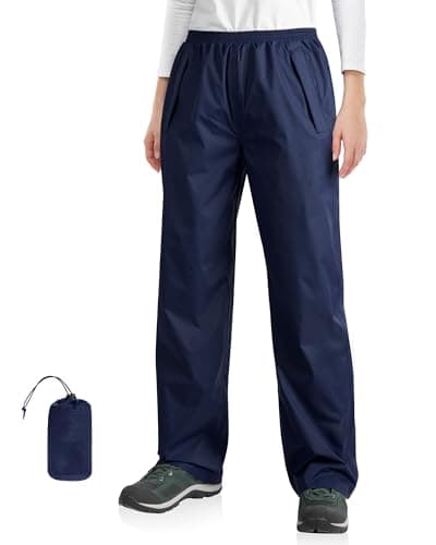 33,000ft Packable Rain Pants for Women Waterproof Pants Lightweight Rain Over Pants Outdoor Windproof Pant for Golf Hiking Navy