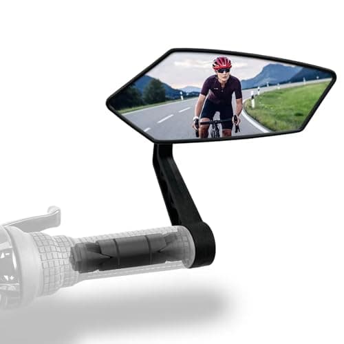 Homieway Bike Mirror, HD Glass Bicycle Mirrors for Handlebar Mount, Adjustable Bar End Bike Rear View Mirror, Scratch Resistant Handlebar Mirrors for E-bike,Mountain Bike & Scooter(Right 0.59-0.78")