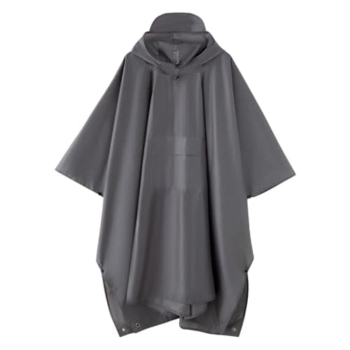 Multi functional cape hooded raincoat suitable for outdoor camping and hiking, suitable for both men and women(US, Alpha, One Size, Regular, Regular, grey)