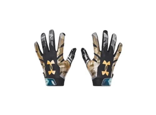 Under Armour Men's F8 Novelty Football Gloves, (005) Black/Green Breeze/White, XX-Large