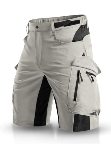 XKTTAC Men's Outdoor Quick Dry Lightweight Cargo Shorts for Hiking, Casual, Camping, Tactical, Fishing, Golf, Travel with 6 Pockets (Silver, 8X-Large)