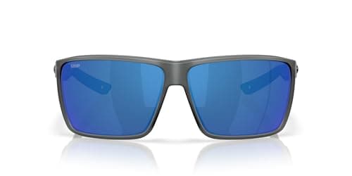 Costa Man Sunglasses Matte Smoke Crystal Frame, Blue Mirror Lenses, 64MM