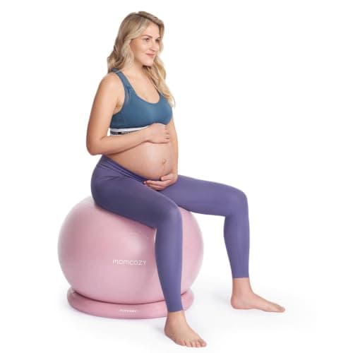 Momcozy BirthEase Pregnancy Ball Set, Birthing Ball with App Full-Journey Courses, BPA-Free PVC & Anti Burst, Exercise Yoga Ball Chair with Stability Base