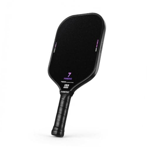 YVmove T800 Carbon Fiber Pickleball Paddle with 16mm Dynamic Core, Elongated Shape Midweight Pickle Ball Racket Designed for Intermediate to Advanced Players, USAPA Approved, Black, Storm008