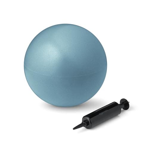 Amazon Basics 9-Inch Mini Anti-Burst Exercise Ball for Yoga, Pilates, Core Training, Aqua