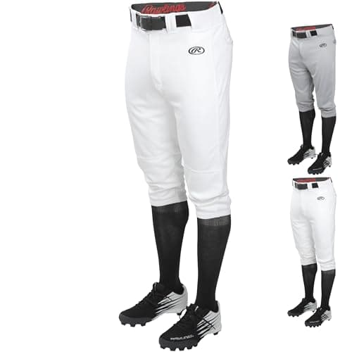 Rawlings mens LAUNCH Series Baseball Pants | Knicker Fit | Adult Sizes | Solid | Multiple Colors White, XX-Large