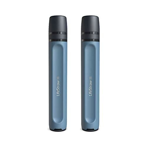 LifeStraw Peak Series - Personal Water Filter Straw for Backup Filtration, Emergency, Survival, and Ultralight Hydration, Mountain Blue, 2 Pack