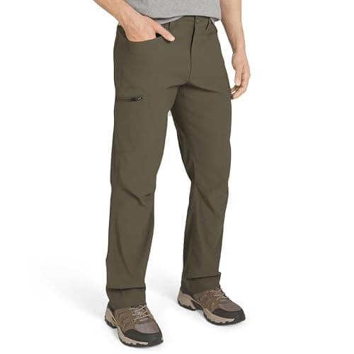 Eddie Bauer Men's Athletic Fit Fixed Waist Active Performance Rainier Pants, Slate Green Rainier, 34W x 30L