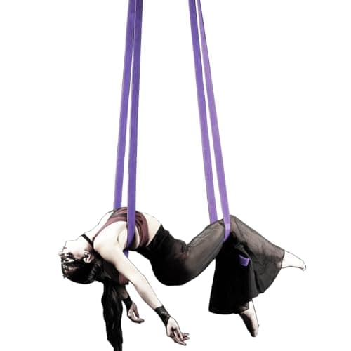 9ft 2.75m Aerial Straps Ropes Yoga Aerial Acrobatics Body Aerial Loop Trapeze Circus Apparatuses Equipment Three-Layer Straps 1 pairs (Light Purple)