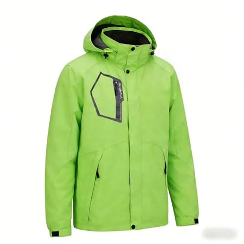 Kugnala Men's Rain Jacket Waterproof Raincoat Hood Lightweight Windproof Windbreaker Jackets for Men Outdoor Hiking Cycling Travel Green L