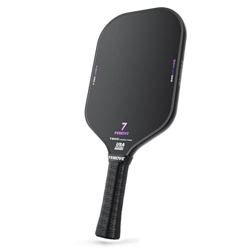 YVmove T800 Carbon Fiber Pickleball Paddle with 16mm Dynamic Core, Elongated Shape Midweight Pickle Ball Racket Designed for Intermediate to Advanced Players, USAPA Approved, Black, Storm008